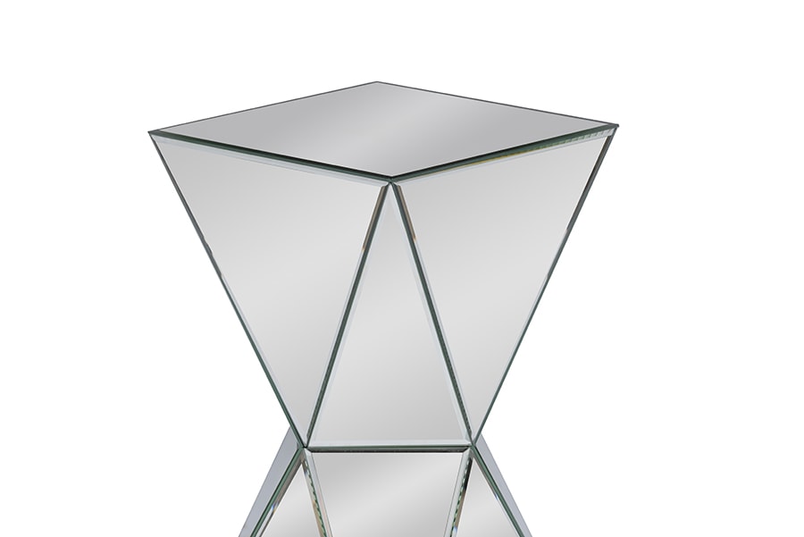 baxton studio rebecca contemporary multi faceted mirrored side table | Modish Furniture Store-4