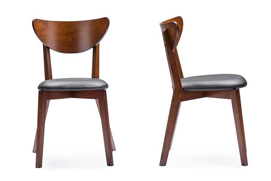 baxton studio sumner mid century style walnut brown 5 piece dining set | Modish Furniture Store-2