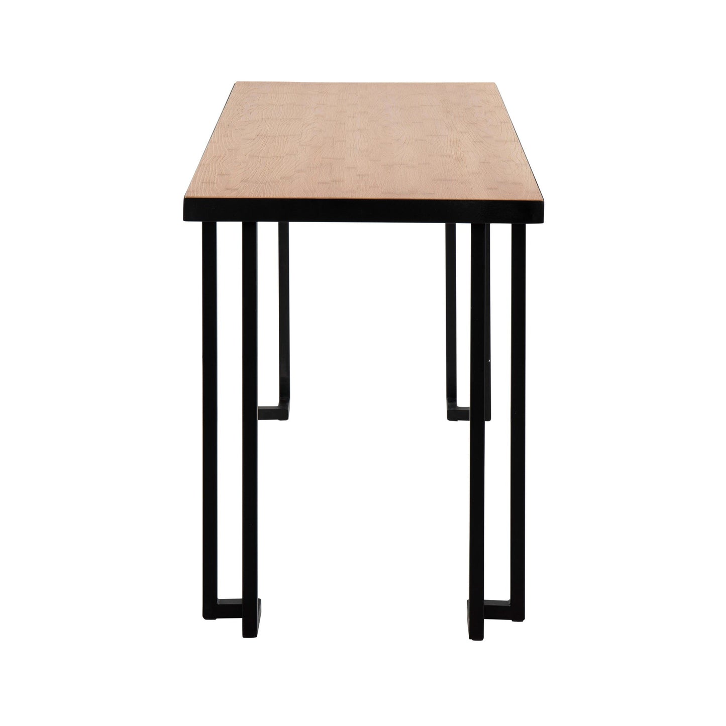 Roman Industrial Desk in Black Steel with Natural Wood Top By LumiSource | Desks | Modishstore - 4
