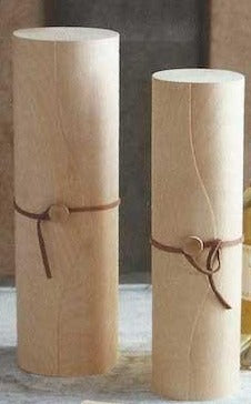 Wine Cylinders  Gift Set- Set Of 3 -Birch Veneer | ModishStore | Holiday