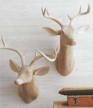 Roost Carved Wood Deer Head - Facing Right - out of stock