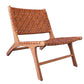 Oslo Leather & Teak Lounge Chair by Artisan Living | ModishStore | Accent Chairs-4