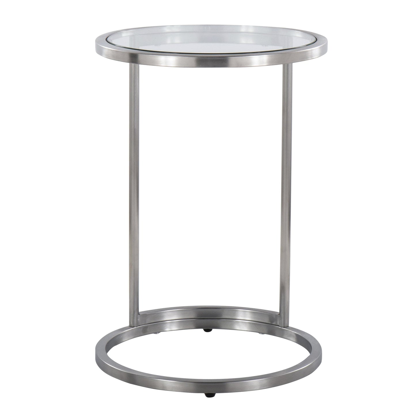 Round Zenn End Table in Gold Metal with Clear Glass Table Top By LumiSource | Side Tables | Modishstore - 23