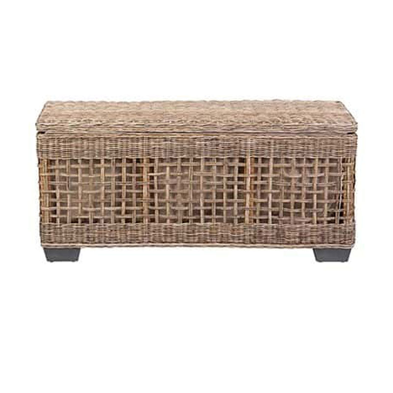 Milton Rattan Bench with shoe storage by Jeffan | Bins, Baskets & Buckets | Modishstore - 10