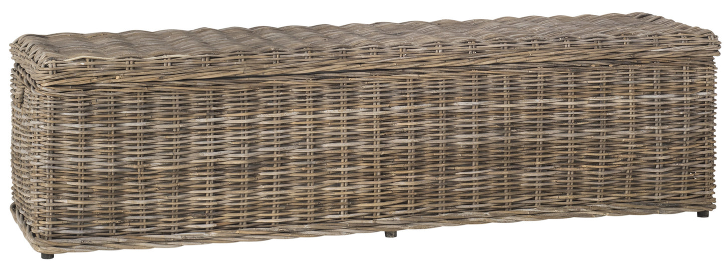 Safavieh Caius Wicker Bench With Storage | Benches | Modishstore - 4