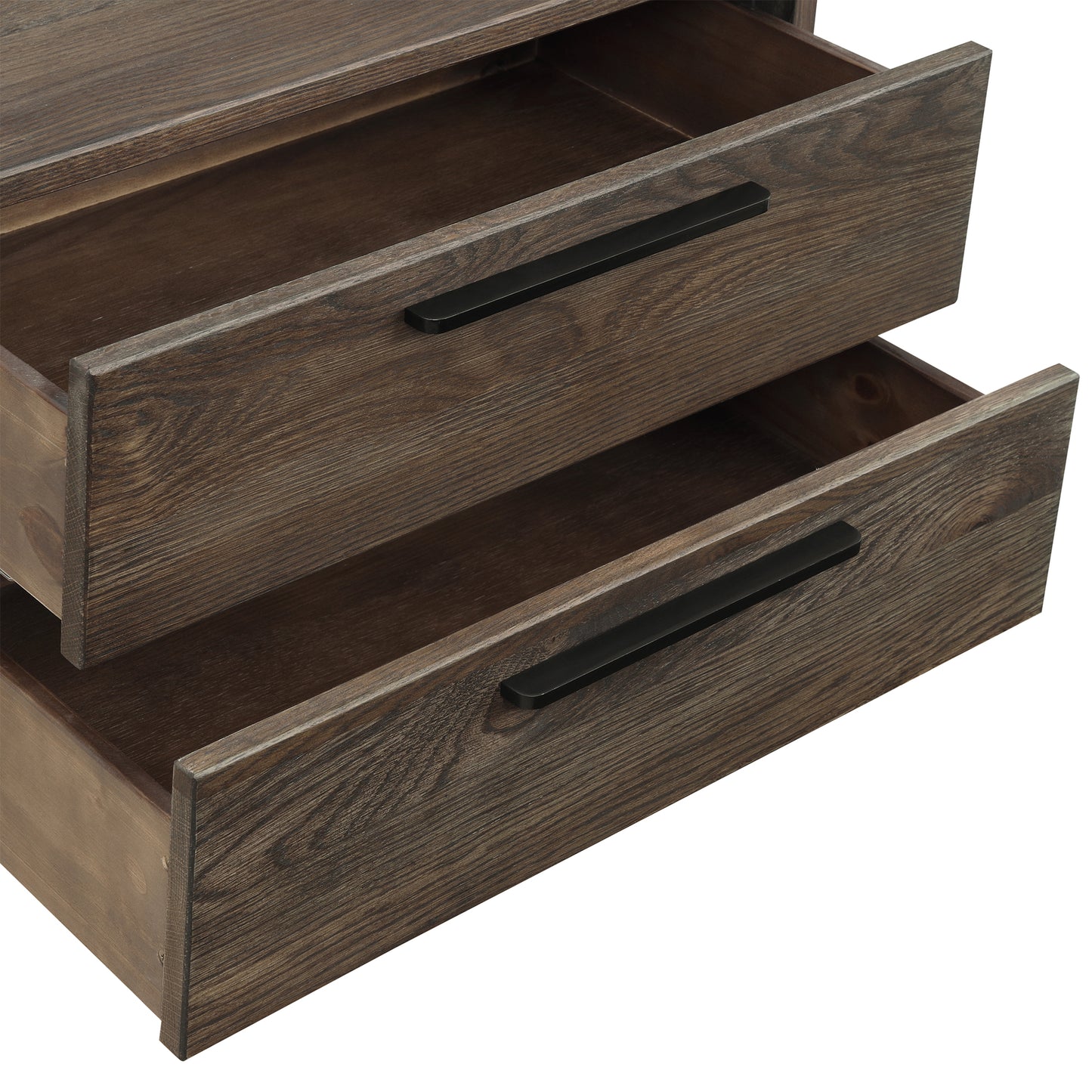 Astoria 3 Piece King Bedroom Set in Oak with Black Faux Leather By Armen Living | Bedroom Sets | Modishstore - 10