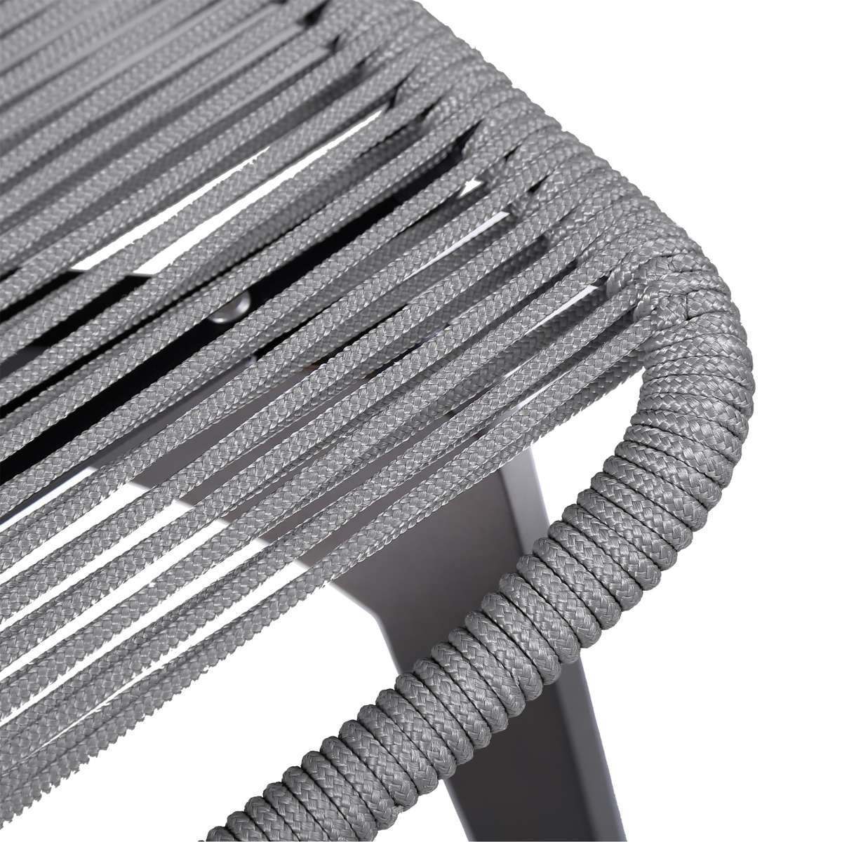 Glendora Island Outdoor Patio 5 Piece Live Edge Dining Set in Eucalyptus Wood and Silver Rope By Armen Living | Outdoor Dining Sets | Modishstore - 9