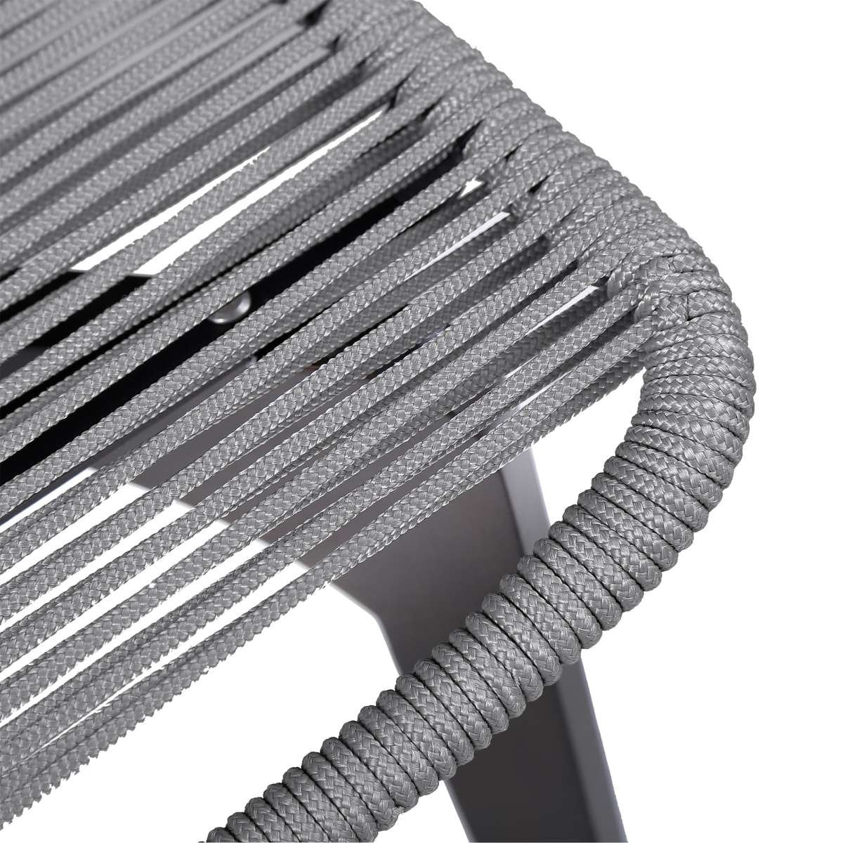 Glendora Island Outdoor Patio 7 Piece Live Edge Dining Set in Eucalyptus Wood and Silver Rope By Armen Living | Outdoor Dining Sets | Modishstore - 9