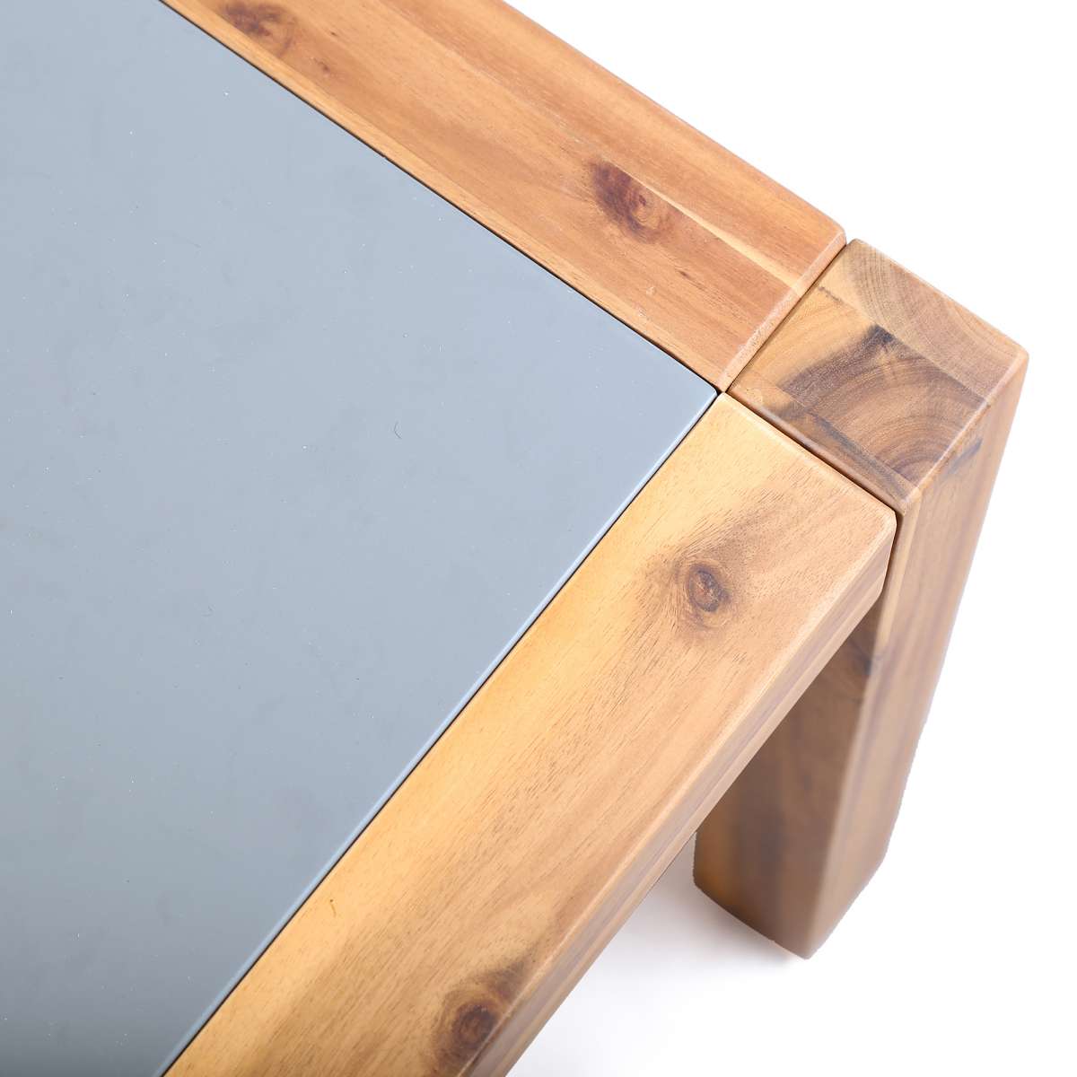 Sienna 4 Piece Acacia Wood Outdoor Sofa Seating Set with Teak Finish and Grey Cushions By Armen Living | Outdoor Sofas, Loveseats & Sectionals | Modishstore - 8