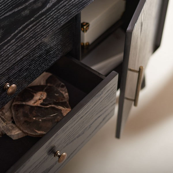 Safavieh Elissa Mid-Century Sm Media - Black | Cabinets | Modishstore - 5