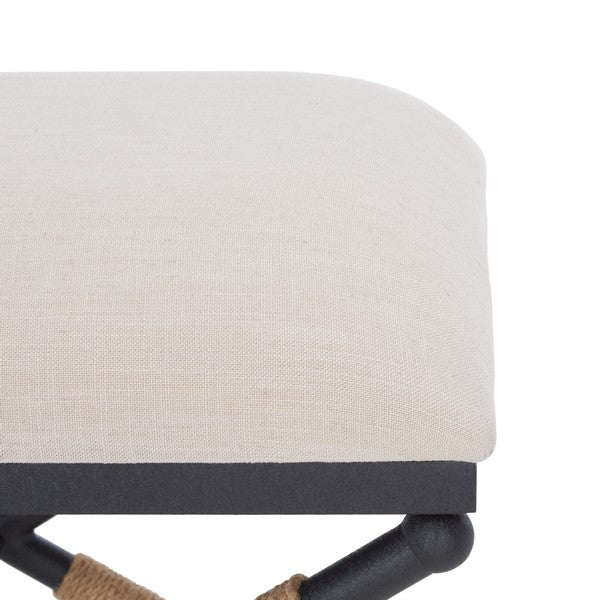 Safavieh Carmelo Hemp Wrapped Ottoman - Beige | Ottomans | Modishstore - 4
