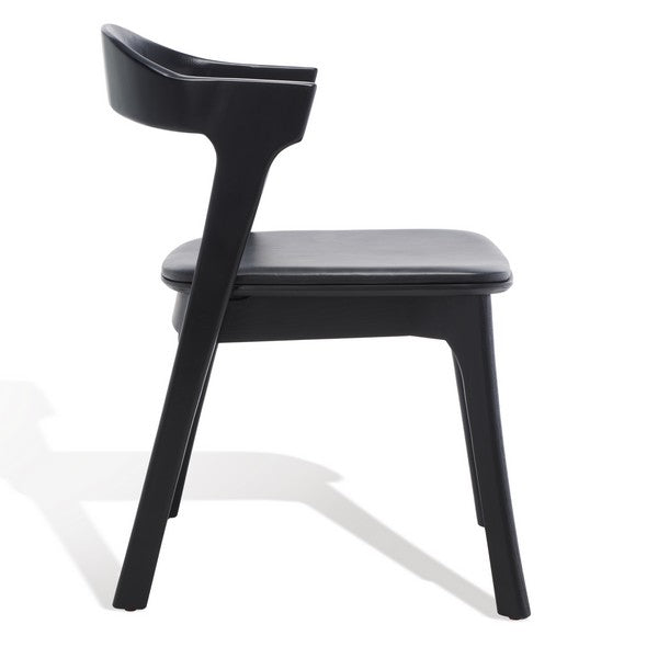 Safavieh Brylie Wood & Leather Chair Set Of 2 - Black | Dining Chairs | Modishstore - 5