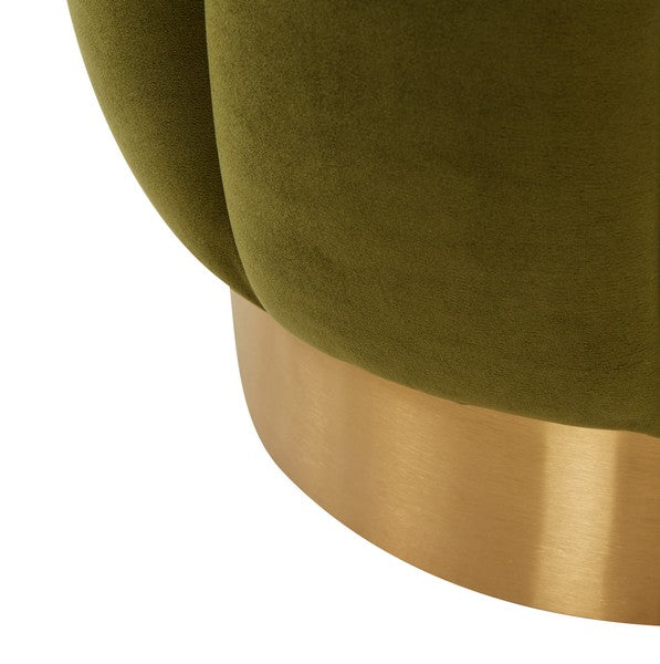 Safavieh Maxine Channel Tufted Otttoman - Olive | Ottomans | Modishstore - 4