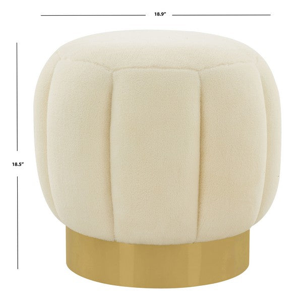 Safavieh Maxine Channel Tufted Otttoman - Creme | Ottomans | Modishstore - 5