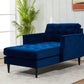 Safavieh Curtis Tufted Chaise - Navy | Lounge Chairs | Modishstore