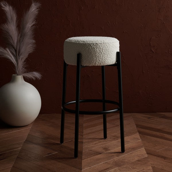 Safavieh Paisleigh Metal Leg Barstool - Ivory | Bar Stools | Modishstore - 5