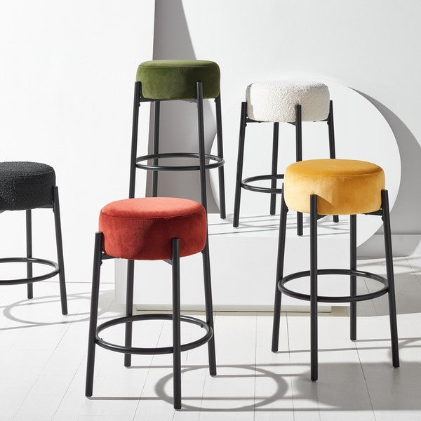 Safavieh Paisleigh Metal Counter Stool - Ivory | Counter Stools | Modishstore - 5