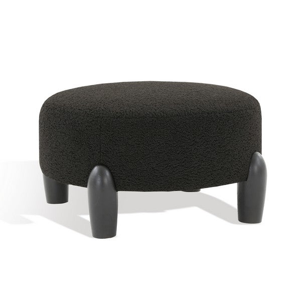 Safavieh Perez Scandinavian Rd Ottoman - Black | Ottomans | Modishstore - 5