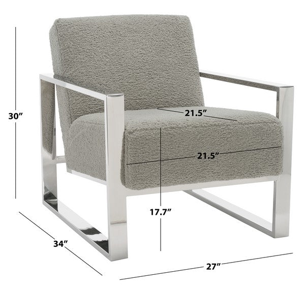 Safavieh Ramos Metal Framed Accent Chai - Gray | Accent Chairs | Modishstore - 4