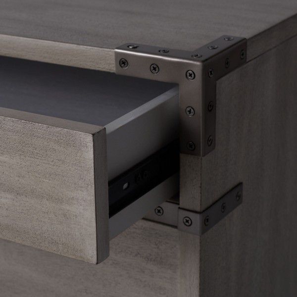 Safavieh Nisha 3 Drawer Wood Nightstand - Light Gray | Nightstands | Modishstore - 5