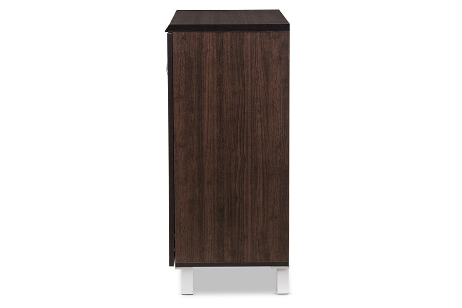 baxton studio excel modern and contemporary dark brown sideboard storage cabinet | Modish Furniture Store-3