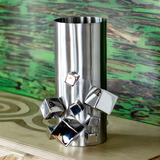 Cubus 12"H Sculpture Vase By Gold Leaf Design Group | Vases | Modishstore - 11