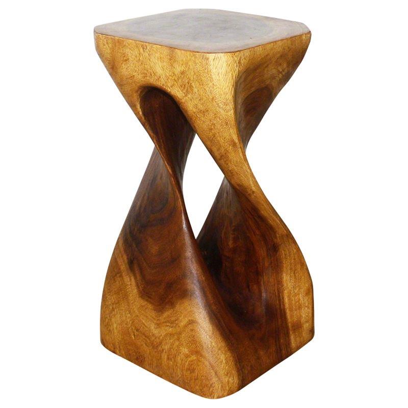 Haussmann Single Twist Vine 12" Sq - Walnut | Stools & Benches | Modishstore-5