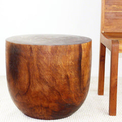 Strata Furniture Oval Drum Table in Walnut