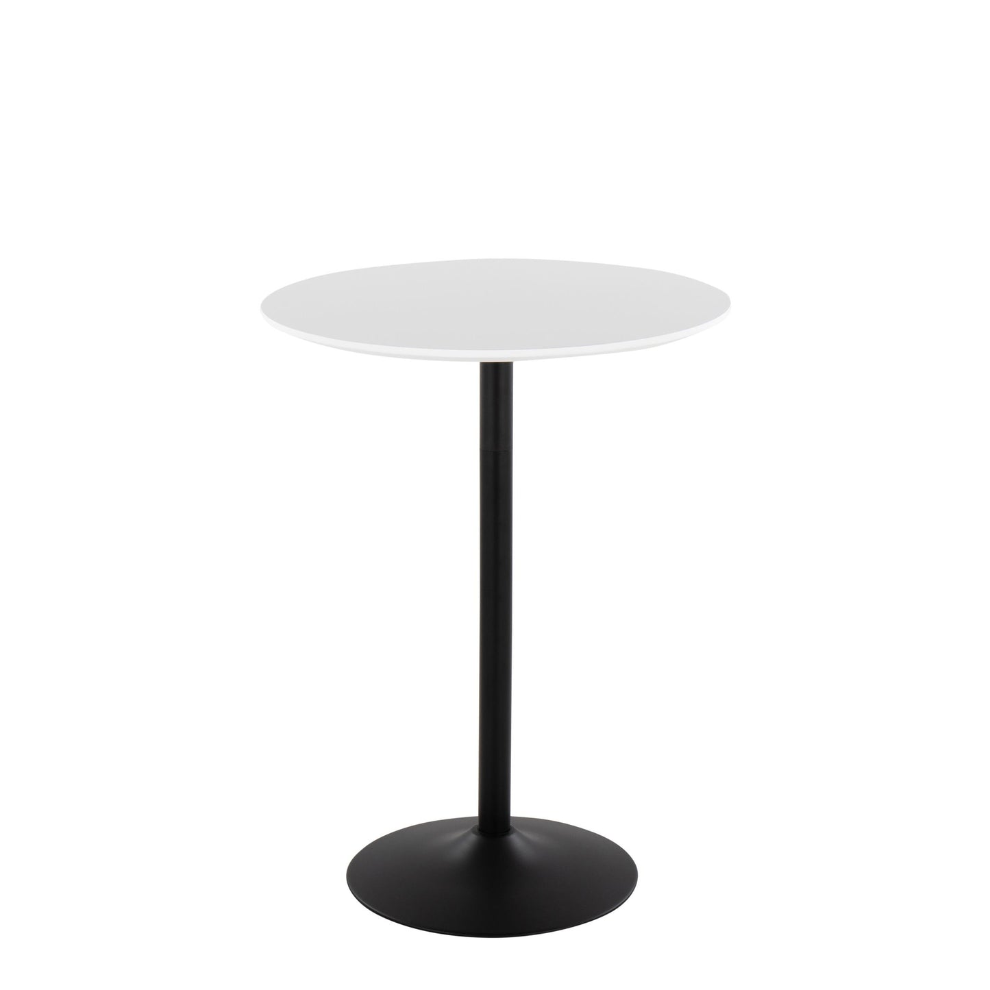 Pebble Mid-Century Modern Table Adjusts from Dining to Bar in Black Metal and White Wood By LumiSource | Dining Tables | Modishstore - 8