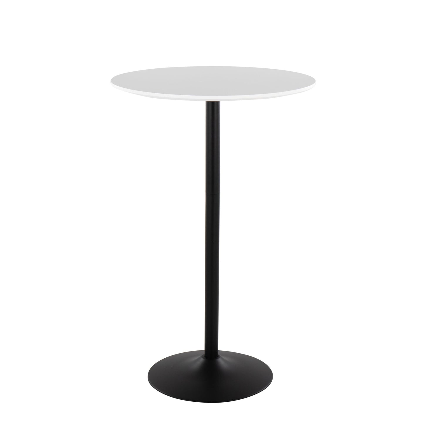 Pebble Mid-Century Modern Table Adjusts from Dining to Bar in Black Metal and White Wood By LumiSource | Dining Tables | Modishstore - 6