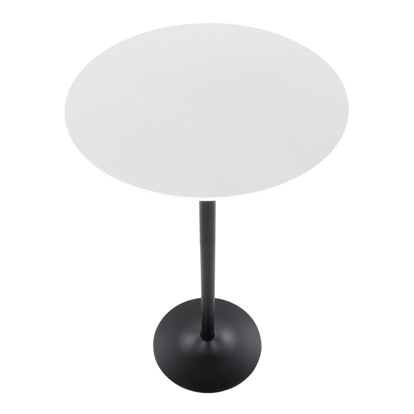 Pebble Mid-Century Modern Table Adjusts from Dining to Bar in Black Metal and White Wood By LumiSource | Dining Tables | Modishstore - 7