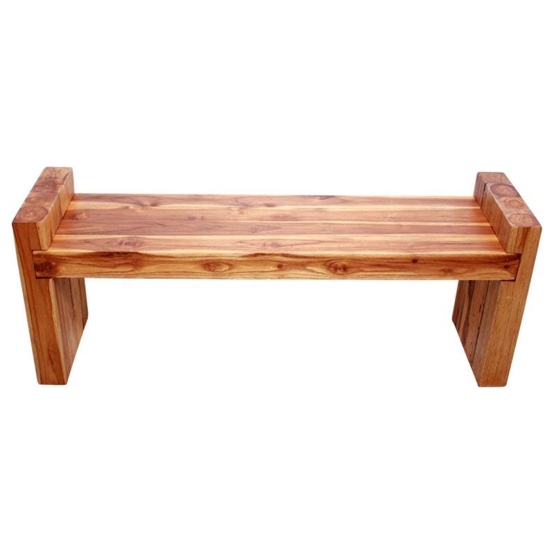 Haussmann Teak Block Bench 48" - Oak | Stools & Benches | Modishstore-4