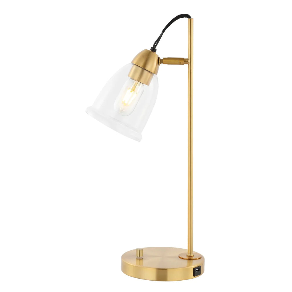 Safavieh Gibson, 22 Inch, Gold, Iron Table Lamp W/ Usb Port - White | Table Lamps | Modishstore - 4
