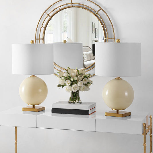 Safavieh Anina Glass Table Lamp Set Of 2 - Cream | Table Lamps | Modishstore