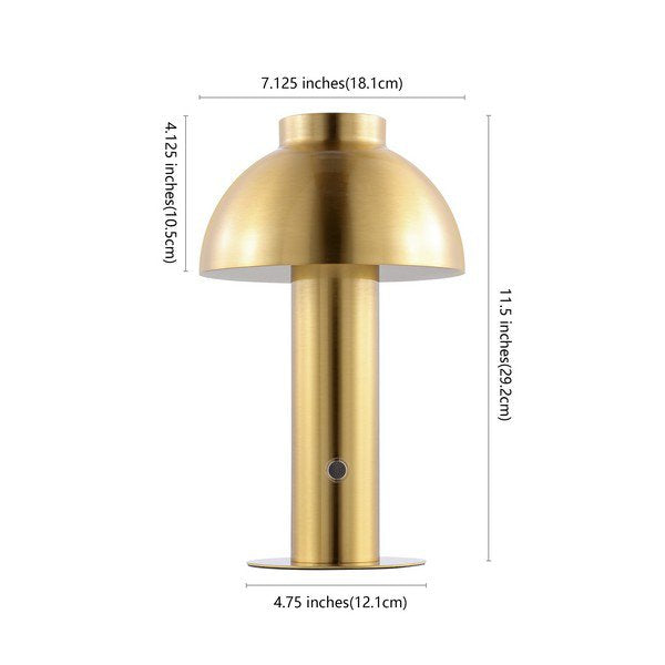 Safavieh Niara, 11.5 Inch, Brass, Iron, Rechargeable Led Table Lamp? - Brass Gold | Table Lamps | Modishstore - 3