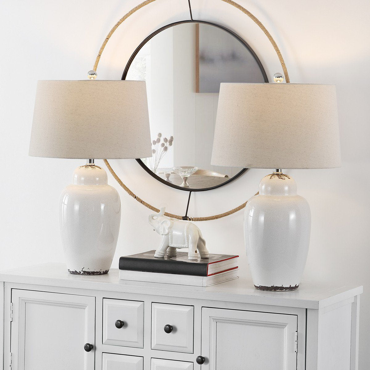 Safavieh Emerly Table Lamp Set Of 2 - Antique White | Table Lamps | Modishstore - 3