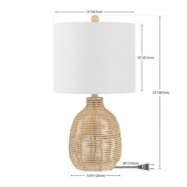 Safavieh Oroya, 23 Inch, Light Natural, Rattan Table Lamp - Light Natural | Table Lamps | Modishstore - 3