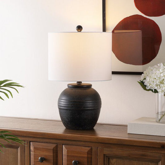 Safavieh Naturi, 20 Inch, Black, Ceramic Table Lamp - Black | Table Lamps | Modishstore