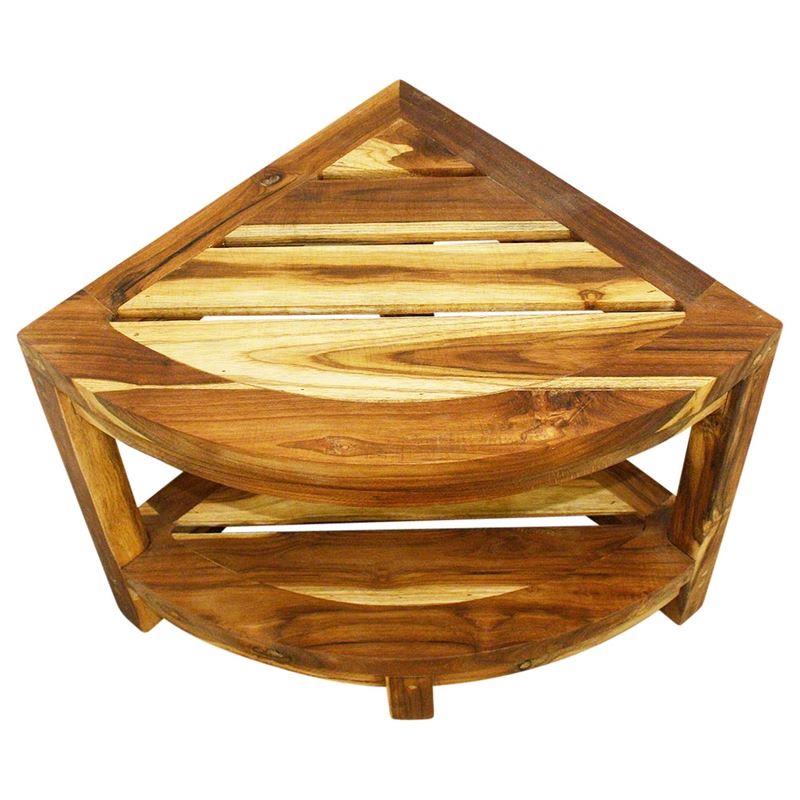 Haussmann Teak Corner Table 16" H Teak Oil | End Tables | Modishstore-5