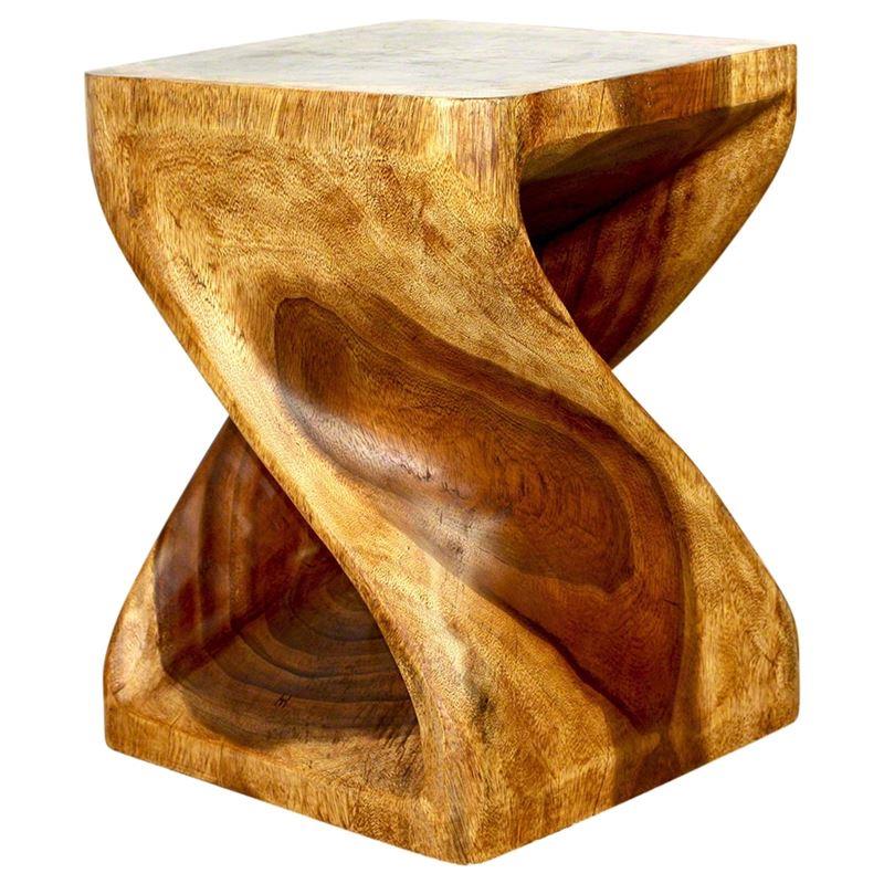 Haussmann Twist End Table 20" H - Walnut | Stools & Benches | Modishstore-5