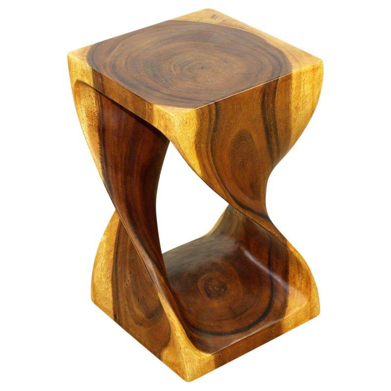 Haussmann Twist Stool 12" Sq - Oak | Stools & Benches | Modishstore-5