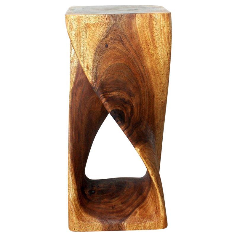 Haussmann Twist Stool 12" Sq - Walnut | Stools & Benches | Modishstore-4