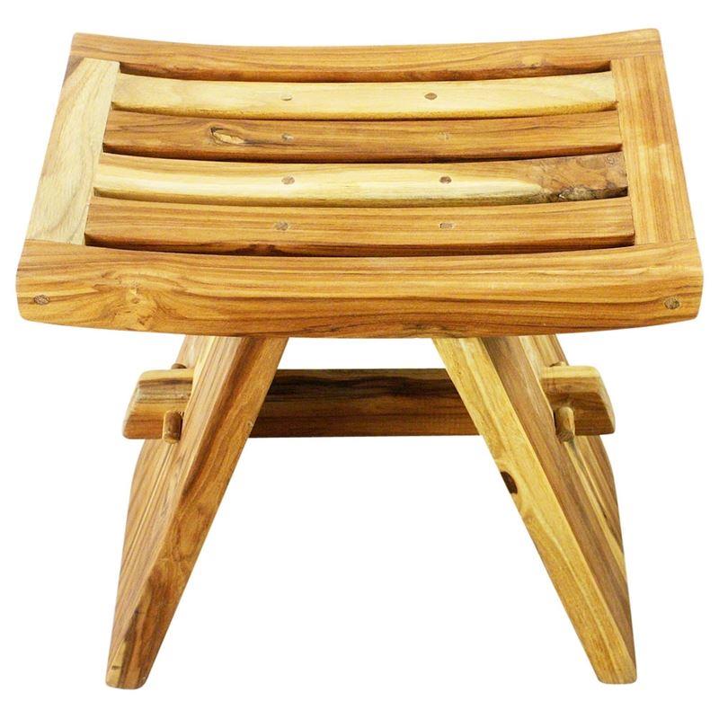 Haussmann Thai Teak Shower Stool 18" H - Teak Oil | Stools & Benches | Modishstore-5