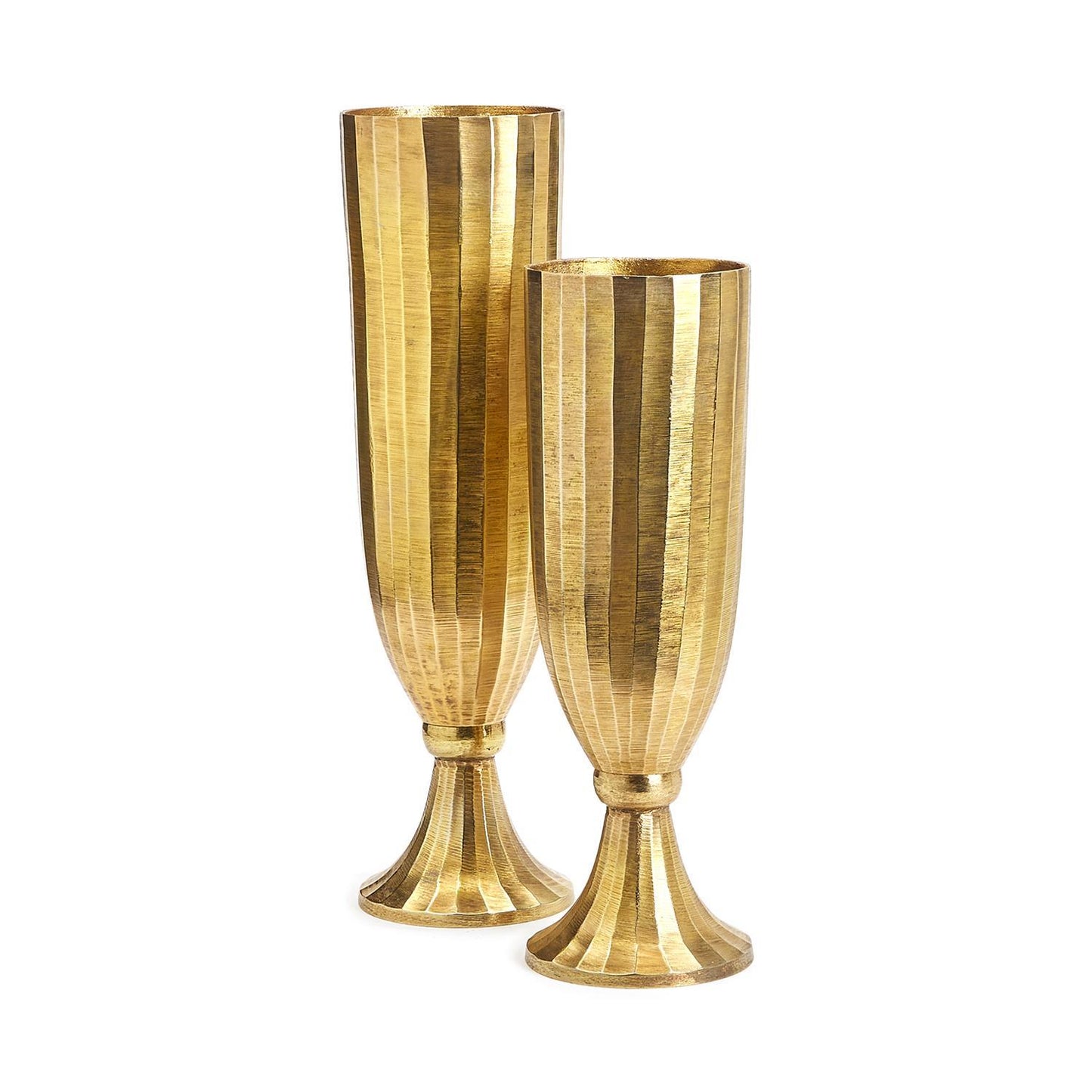 Golden Pedestal Vase Set Of 2 By Tozai Home | Vases | Modishstore -4