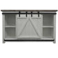 69 Inch Wooden Media Console With Barn Style Sliding Door, Brown And White By Benzara | Cabinets |  Modishstore  - 4