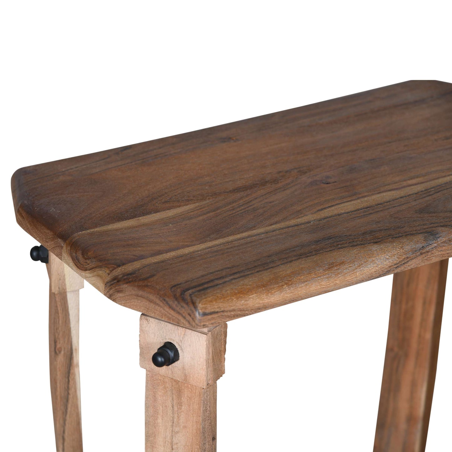 24 Inch Retro Rectangular Wooden End Side Accent Table With Bottom Shelf, Natural Brown By Benzara | Side Tables | Modishstore - 6