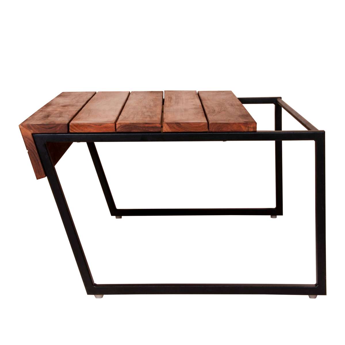 Rectangular Wooden Industrial Coffee Table With Metal Sled Base, Brown And Black By Benzara | Coffee Tables |  Modishstore  - 6