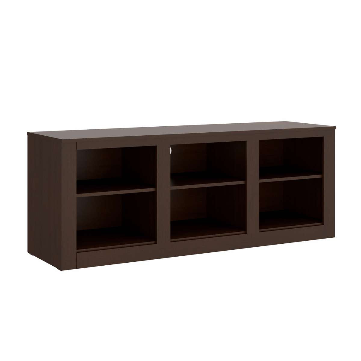 59 Inch Rectangular Tv Stand With 6 Open Compartments, Tobacco Brown By Benzara | TV Stands | Modishstore - 6