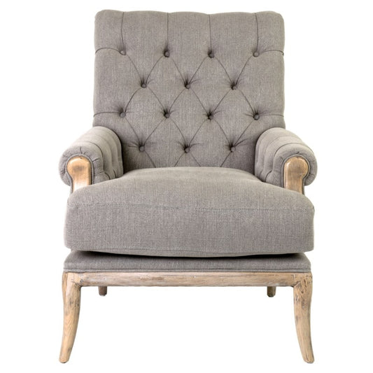 Branson Upholstered Arm Chair Grey Fabric/Distressed Wood by Jeffan | Armchairs | Modishstore