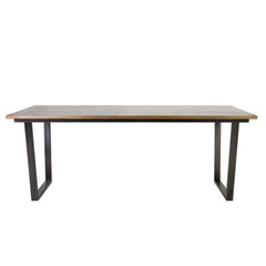 Thomas Mahogany Wood Dining Table with Metal Base by Jeffan